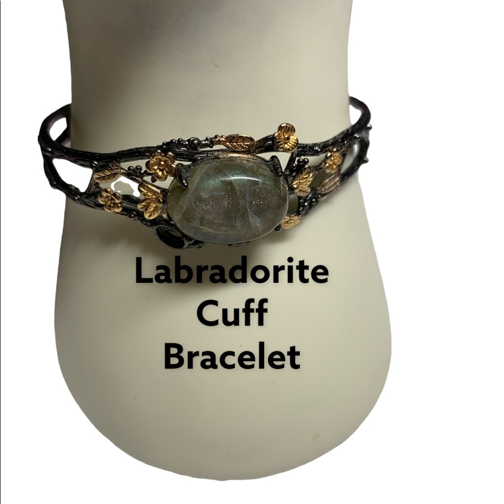 Labradorite Metal Cuff Bracelet